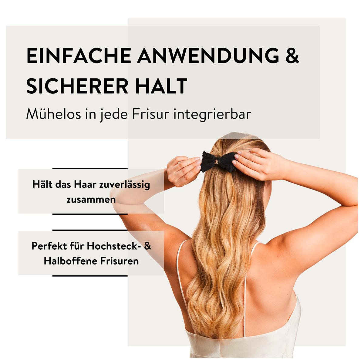 PARSA Beauty Patentspange mit Schleife Schwarz  - 5