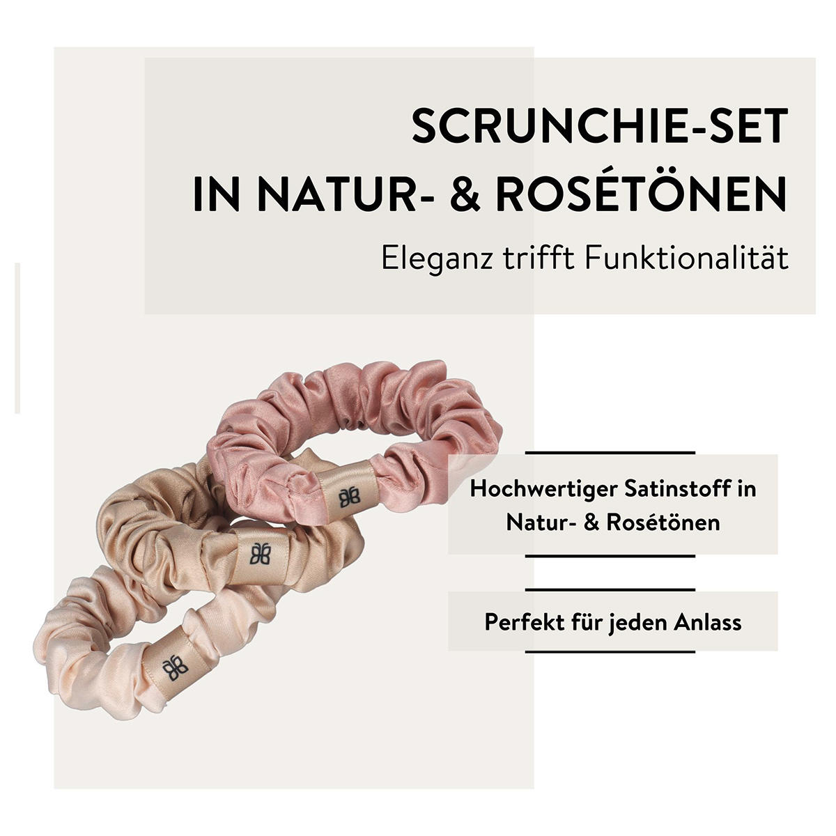 PARSA Beauty Scrunchie-Set mehrfarbig satiniert 3 Stück - 5