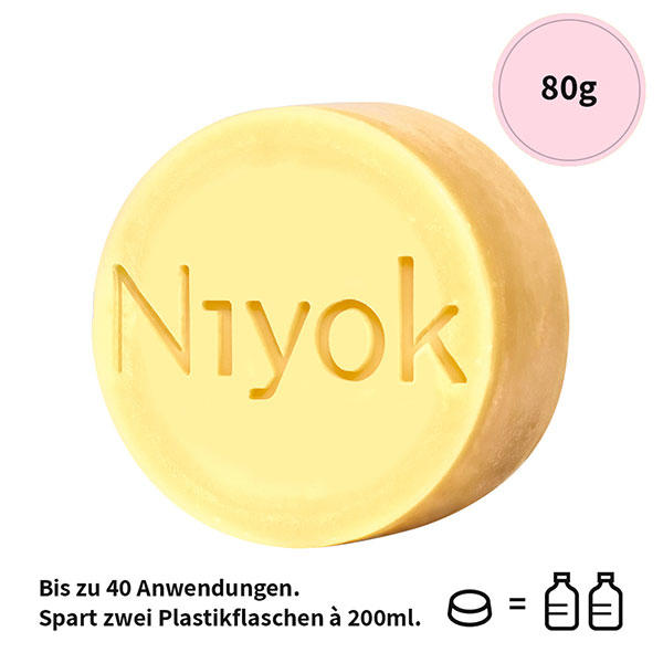 Niyok Champú sólido 2 en 1 + acondicionador - Flor suave 80 g - 6