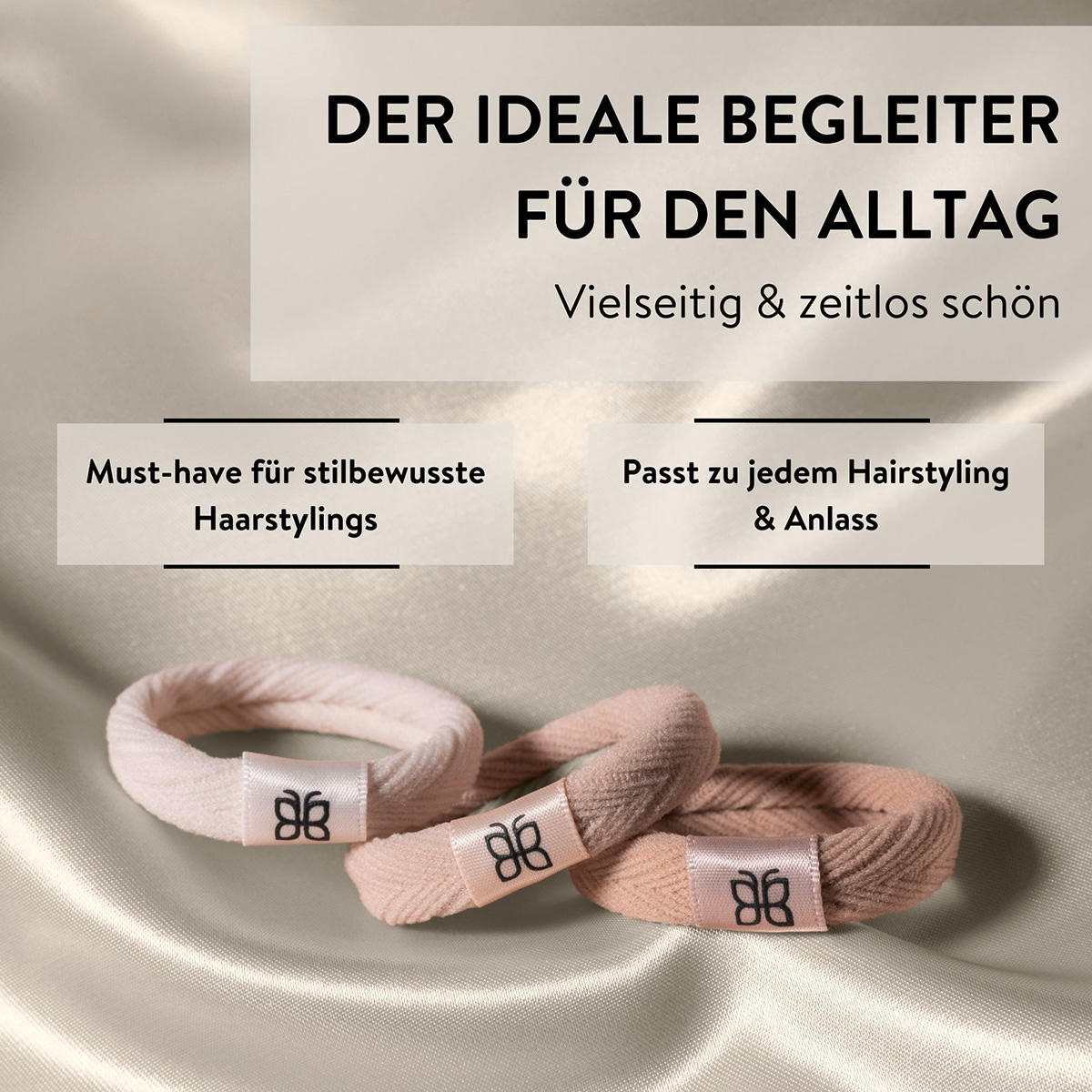PARSA Beauty Scrunchie-Set mehrfarbig satiniert 3 Stück - 6