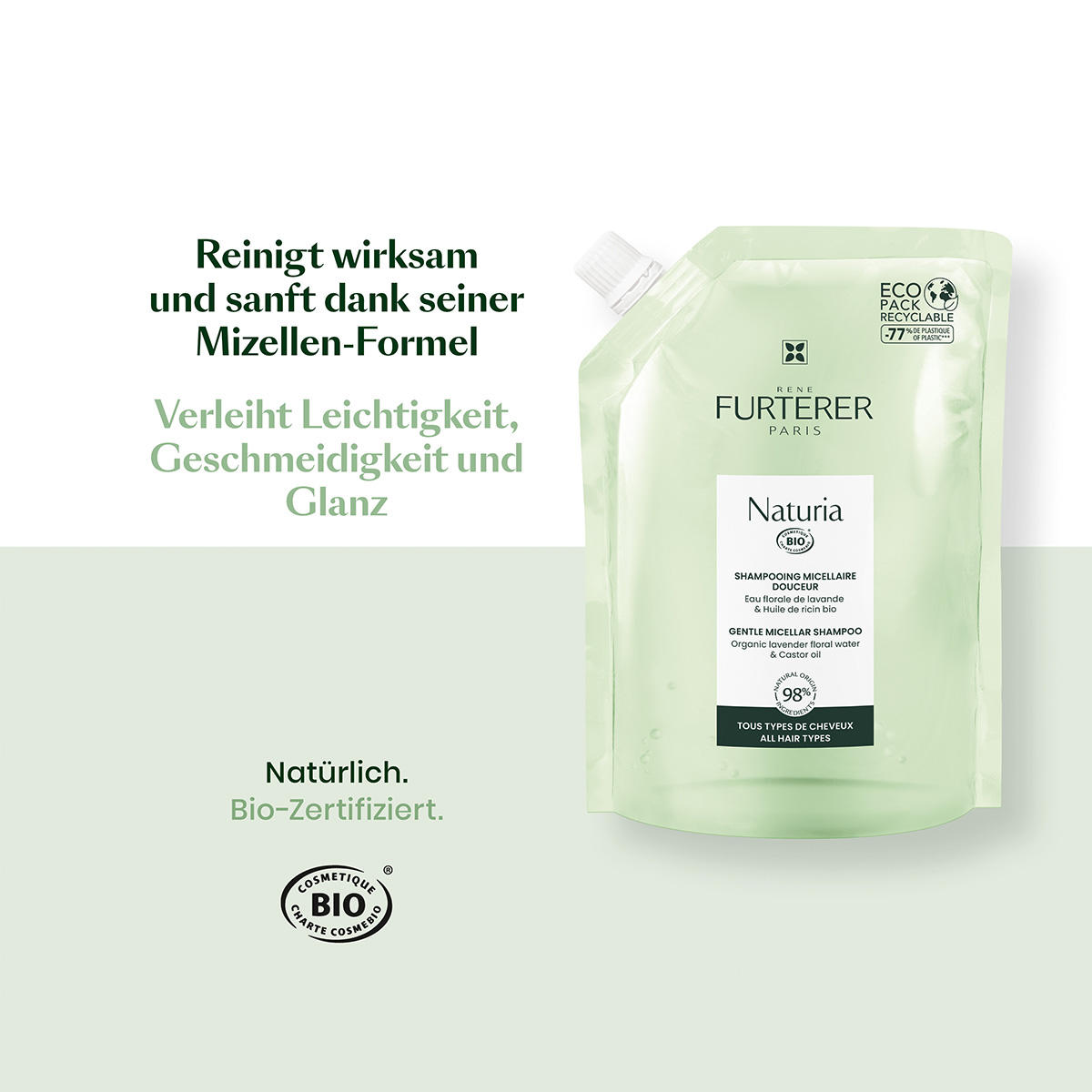 René Furterer Naturia Shampooing micellaire doux Recharge 400 ml - 7