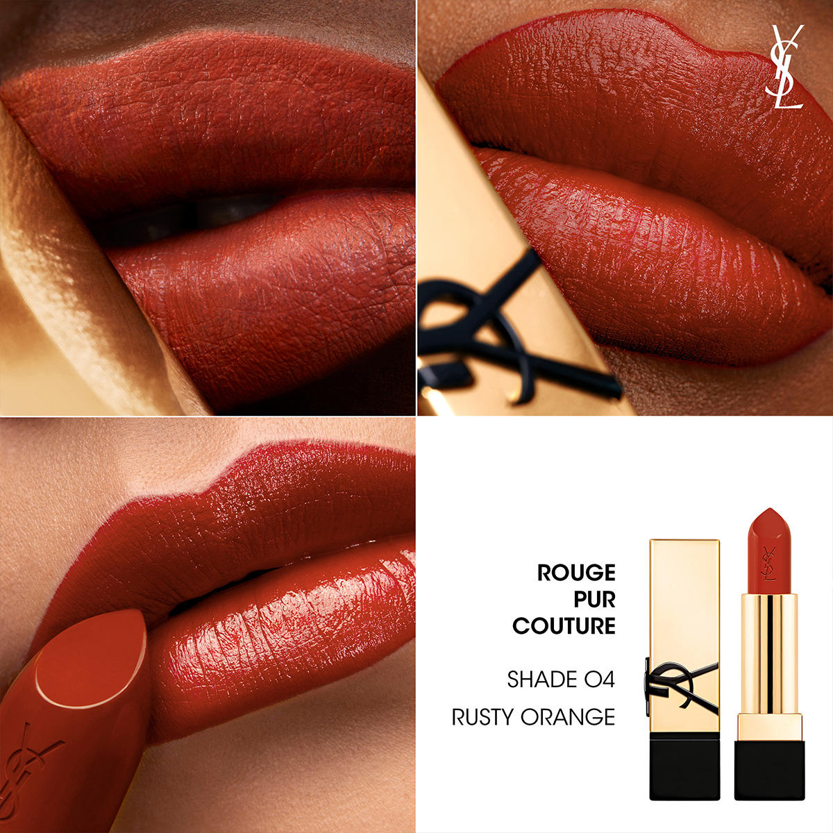 Yves Saint Laurent Rouge Pur Couture Lipstick O4 Rusty Orange - 7