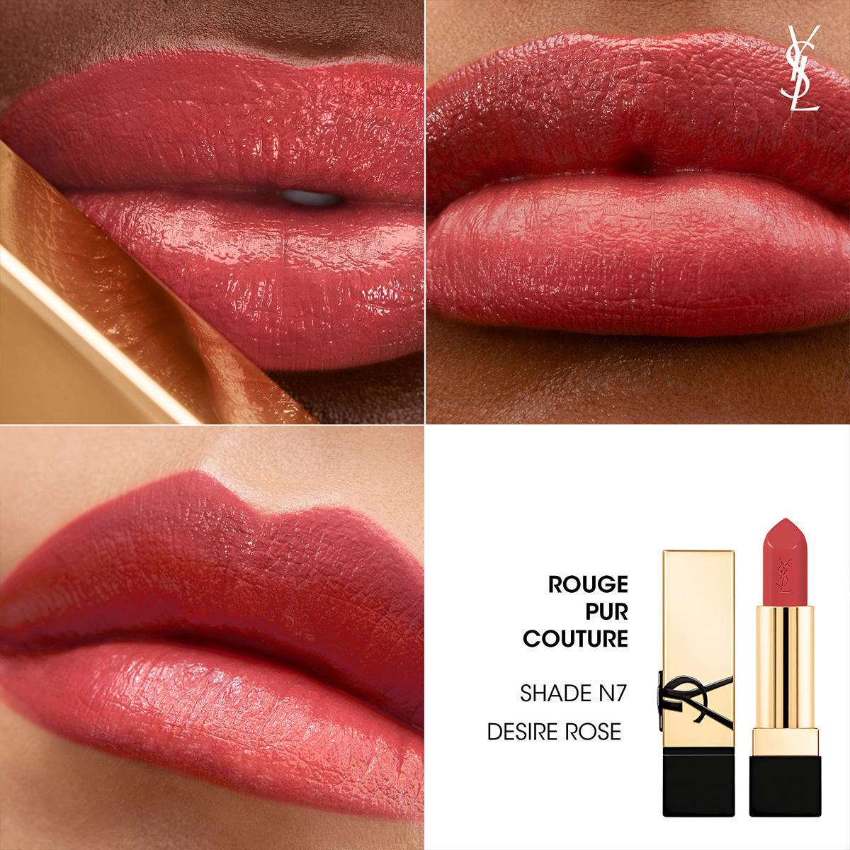 Yves Saint Laurent Rouge Pur Couture Lipstick N7 Desire Rose - 7