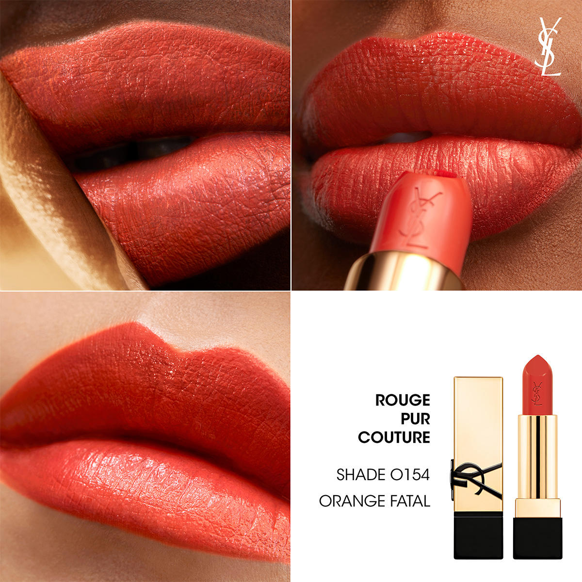 Yves Saint Laurent Rouge Pur Couture Lipstick O154 Orange Fatal - 7