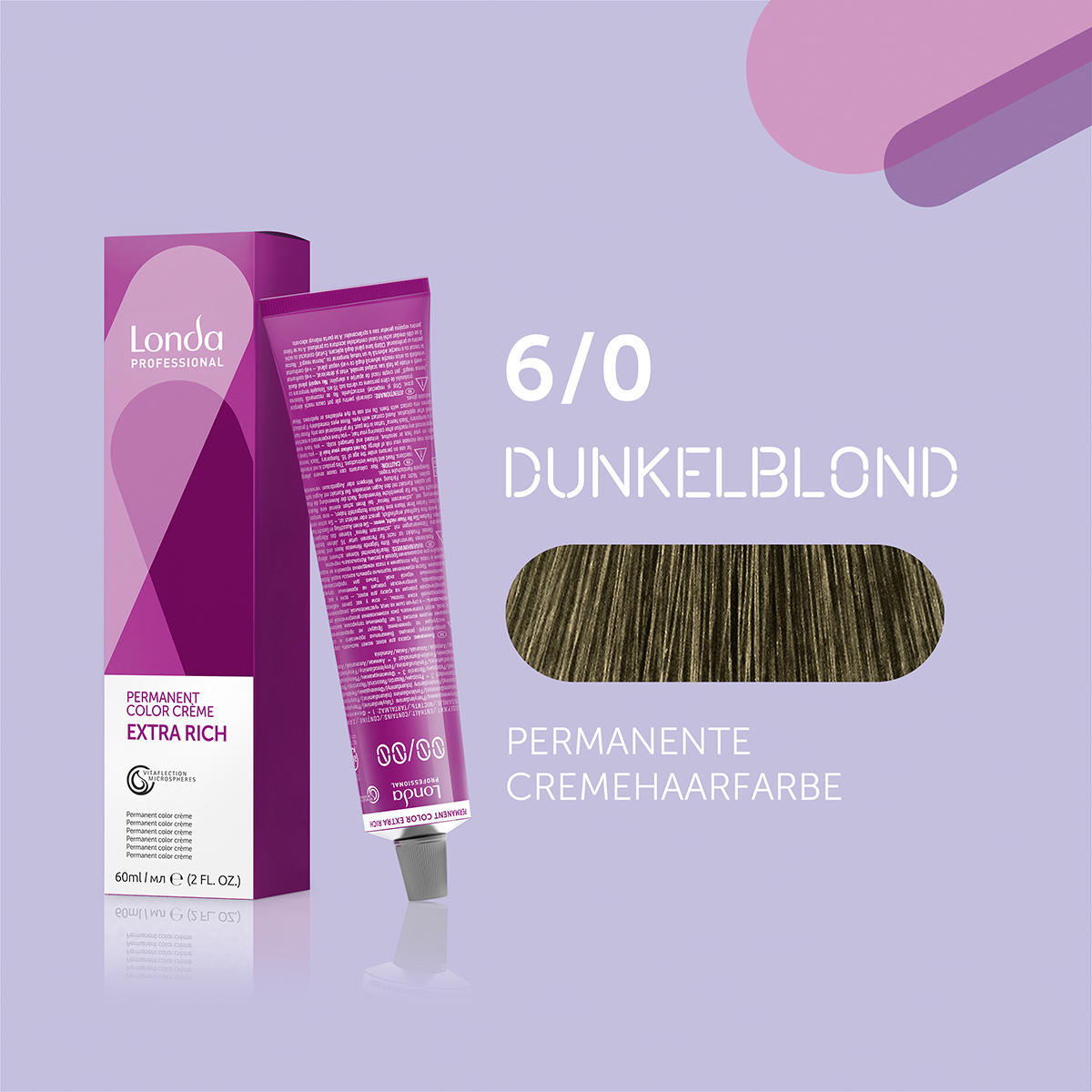 Londa Permanente Cremehaarfarbe Extra Rich 6/0 Dunkelblond, Tube 60 ml