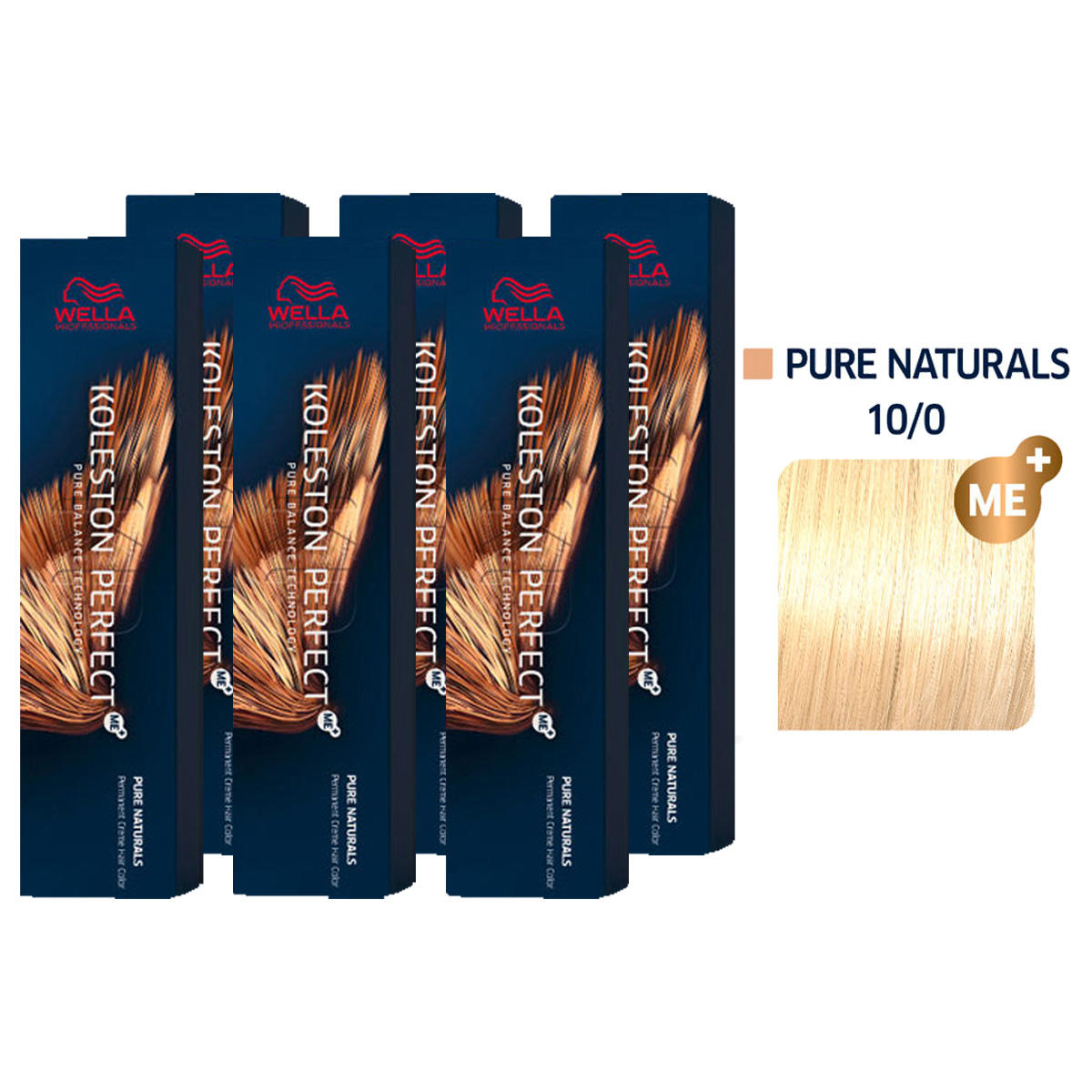 Wella Koleston Perfect ME+ Pure Naturals 6er Set 10/0 Hell Lichtblond 6 x 60 ml