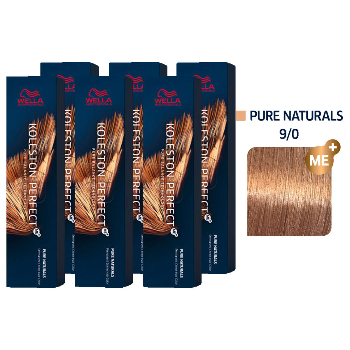 Wella Koleston Perfect ME+ Pure Naturals 6er Set 9/0 Lichtblond 6 x 60 ml