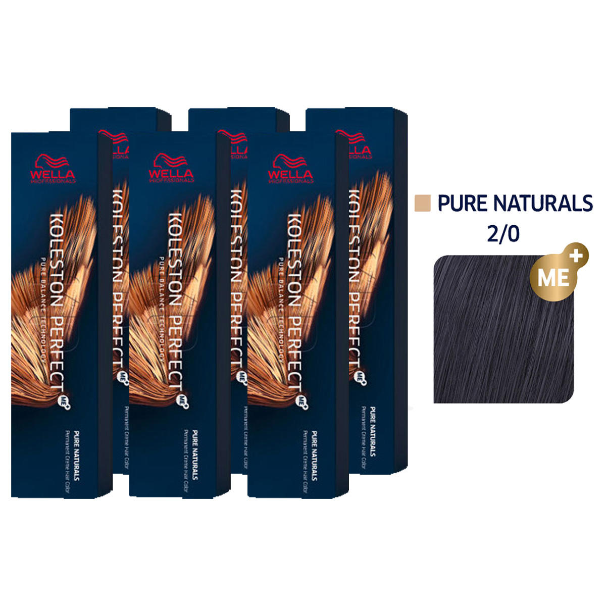 Wella Koleston Perfect ME+ Pure Naturals 6er Set 2/0 Schwarz 6 x 60 ml