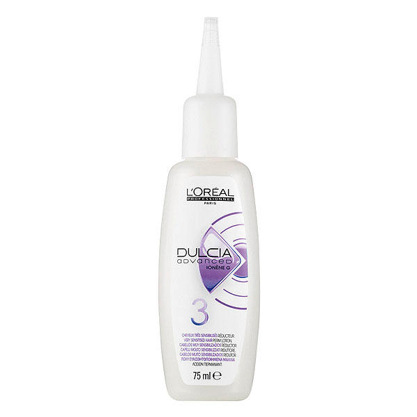 L'Oréal Professionnel Paris Dulcia Advanced Ionène G 3 - para cabellos con mechas muy sensibles, frasco de porciones de 75 ml