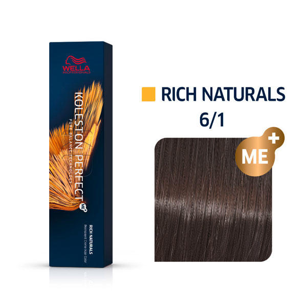 Wella Koleston Perfect Rich Naturals 6/1 Dunkelblond Asch, 60 ml