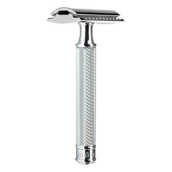 MÜHLE Rasoir à peigne fermé R89 Poignée en métal avec des accents de métal chromé