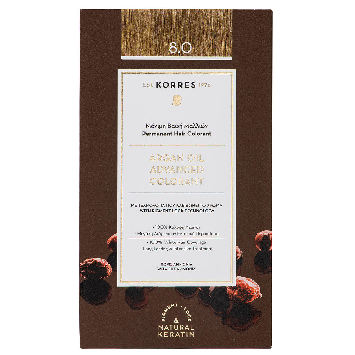 KORRES Coloration avancée de l'huile d'argan 8.0 Blond clair