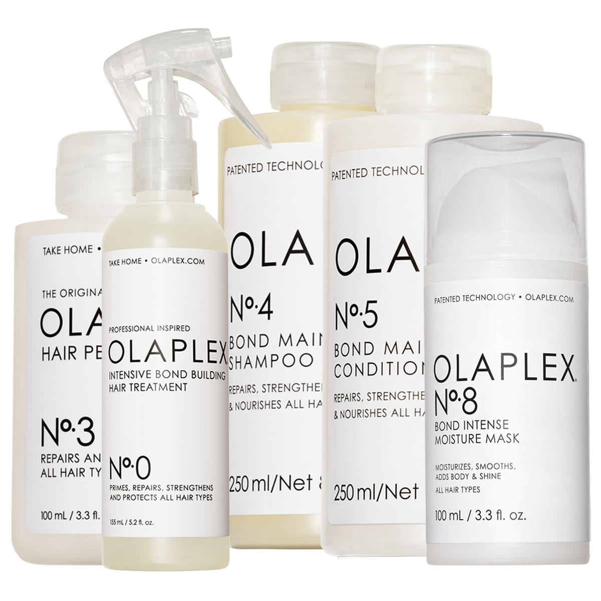 Olaplex Premium verzorgingsset nr. 0 + nr. 3 + nr. 4 + nr. 5 + nr. 8
