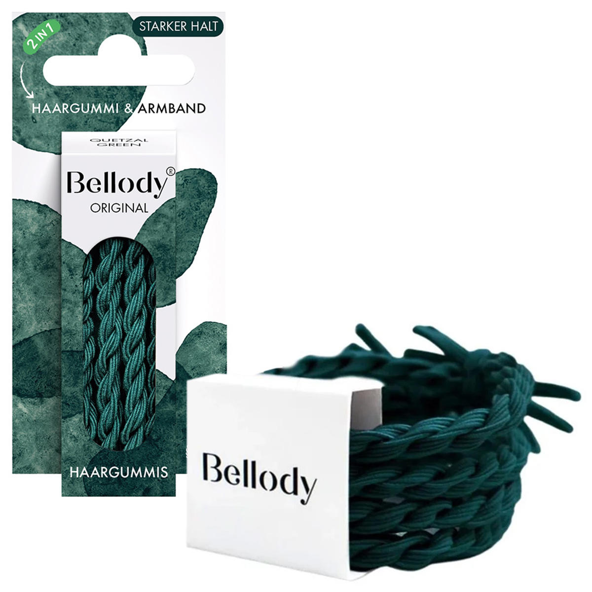 Élastiques à Cheveux Bellody Original Vert Quetzal 4 Pièces 2