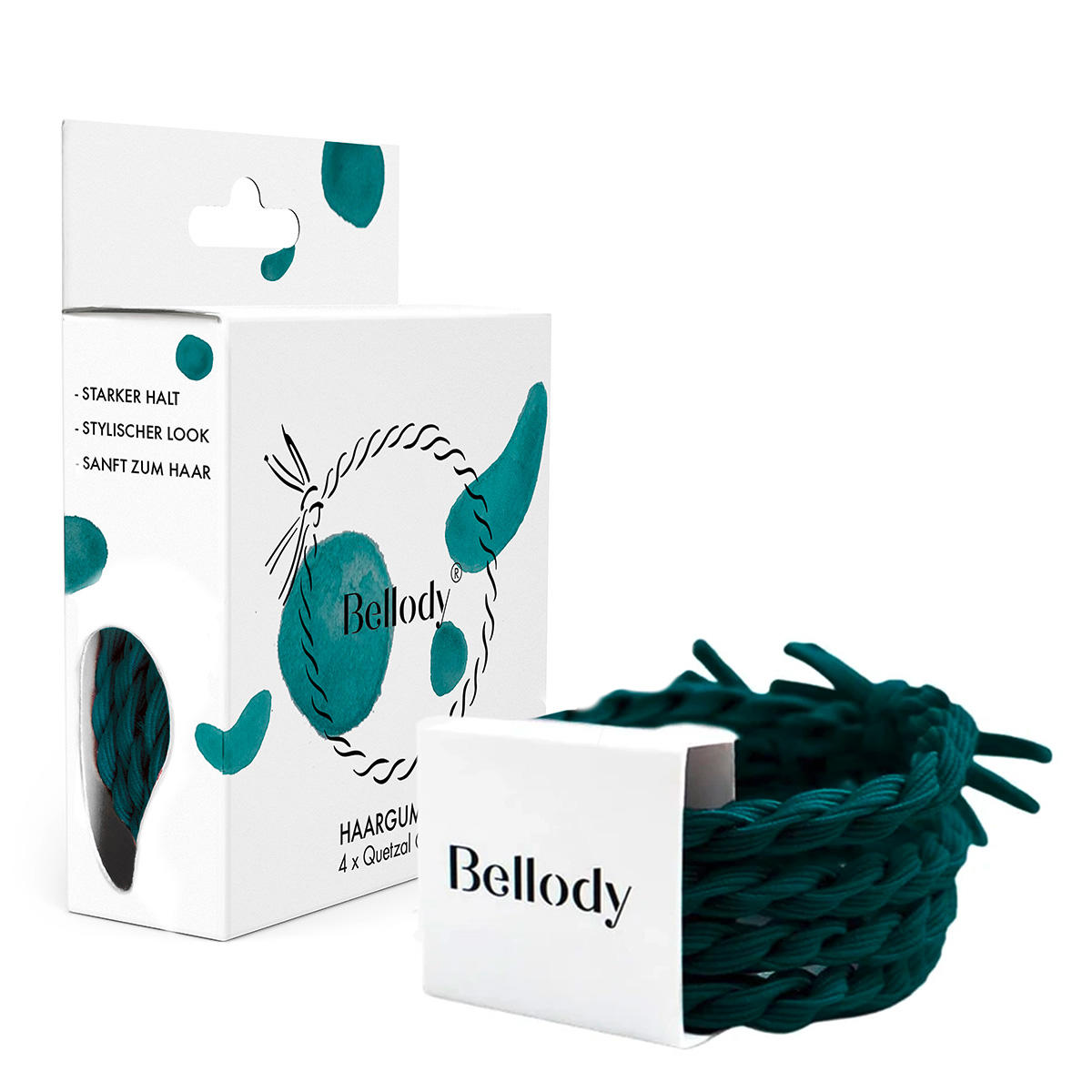 Bellody Originele haarbanden Quetzal Groen 4 stuks