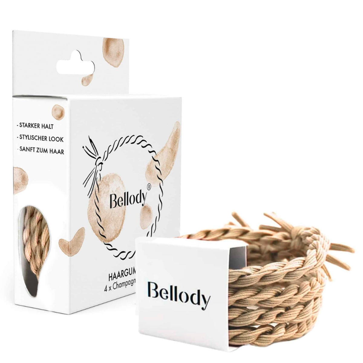 Bellody Original hair ties Champagne Beige 4 pieces