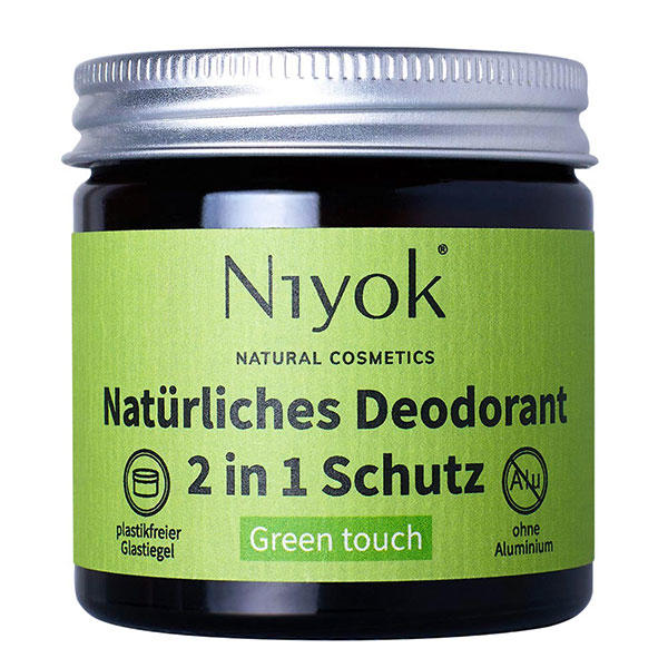 Niyok Crema deodorante antitraspirante 2 in 1 - Tocco verde 40 ml