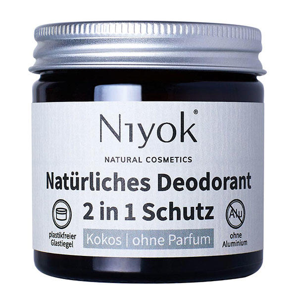 Niyok 2 in 1 crema deodorante antitraspirante - cocco | senza profumo 40 ml