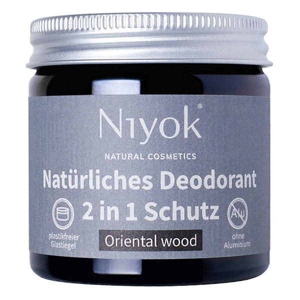 Niyok Crème déodorante anti-transpirante 2 en 1 - Bois d'Orient 40 ml