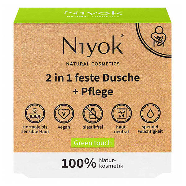 Niyok 2 in 1 feste Dusche + Pflege - Green touch 80 g