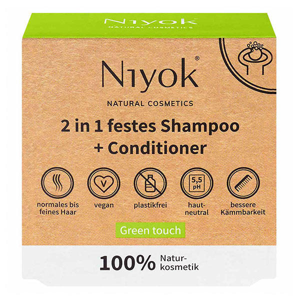 Niyok 2 in 1 festes Shampoo + Conditioner - Green touch 80 g