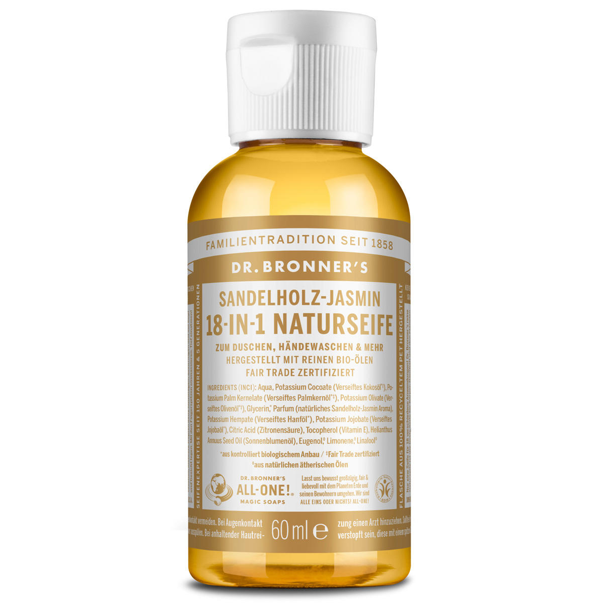 DR. BRONNER'S 18-IN-1 NATURSEIFE Sandelhout-Jasmijn 60 ml
