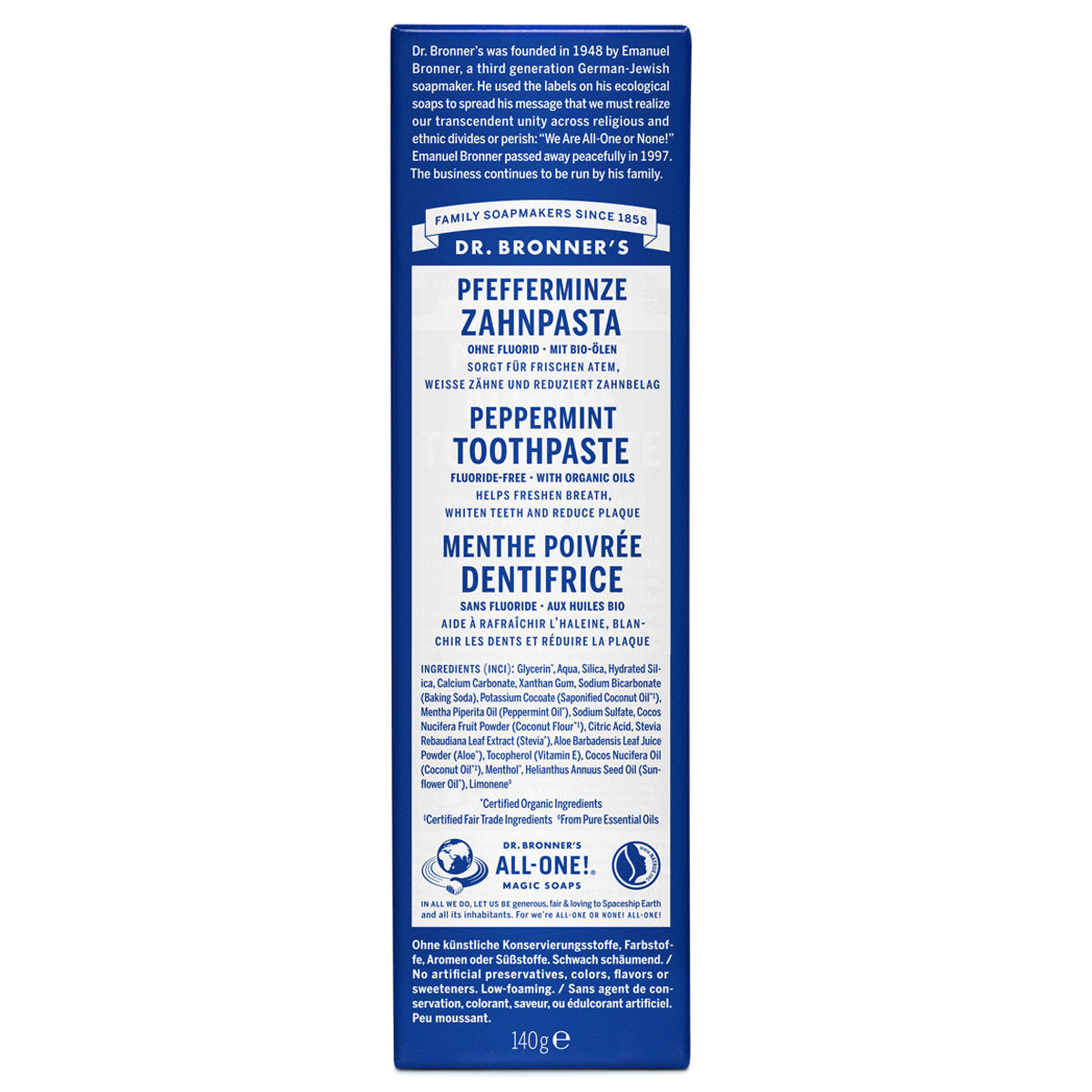 DR. BRONNER'S Dentifrice menthe cheval 105 ml