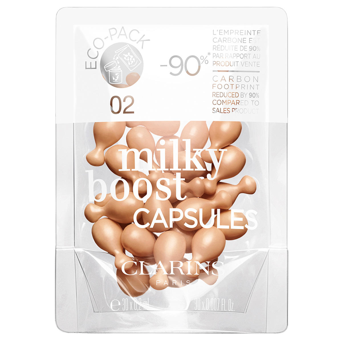 CLARINS Makeup Milky Boost Capsules Refill 02 30 Stück