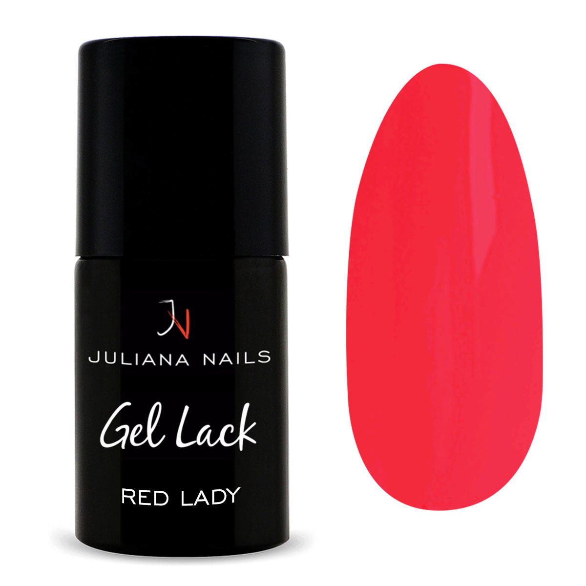 Juliana Nails Gel Lack Neon Red Lady, Flasche 6 ml