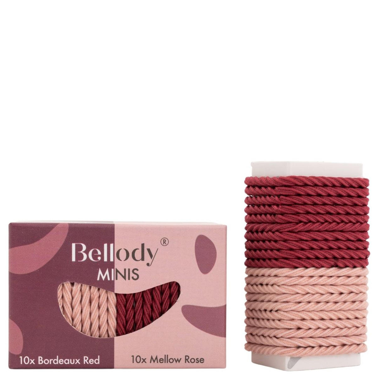 Bellody Minis hair elastics Bordeaux Red/Mellow Rose 20 Stück