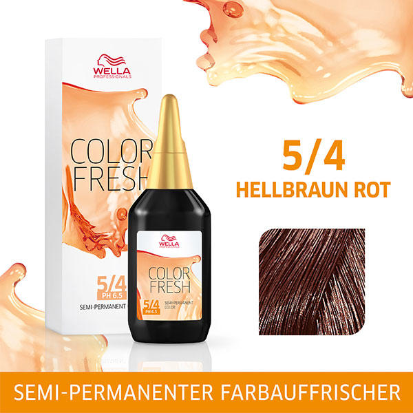 Wella Color Fresh pH 6.5 - Acid Rojo marrón claro 5/4, 75 ml