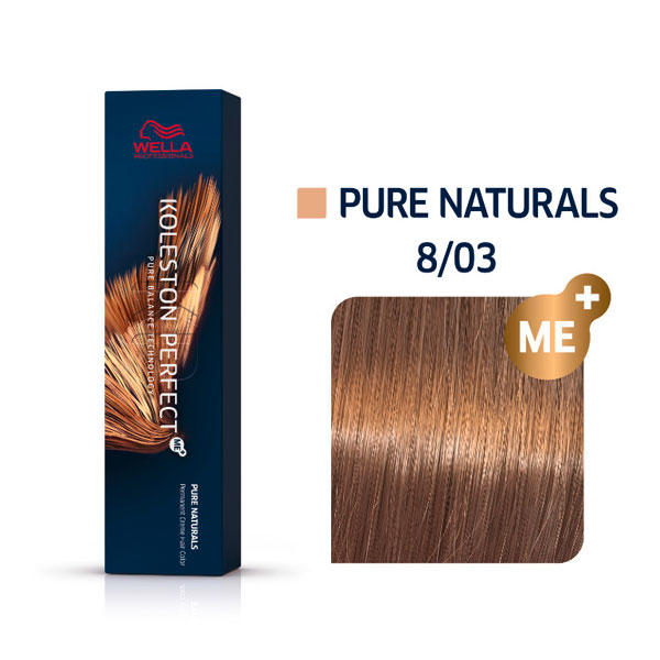 Wella Koleston Perfect ME+ Pure Naturals 8/03 Light blond natural gold, 60 ml
