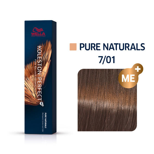 Wella Koleston Perfect ME+ Pure Naturals 7/01 Medium Blond Natural Ash, 60 ml
