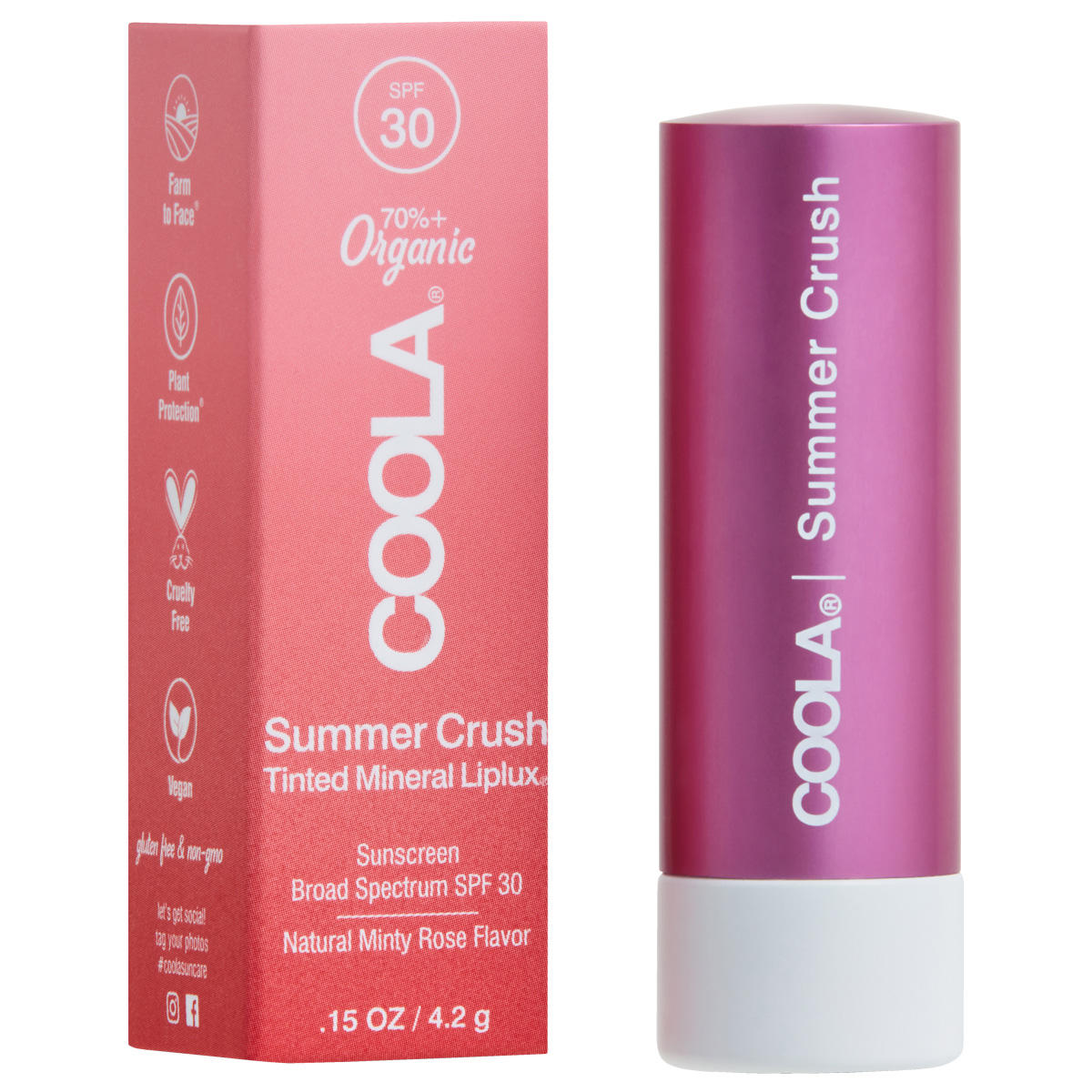 Coola Sheer Mineral Liplux Lip Balm SPF 30 Summer Crush 4,2 g