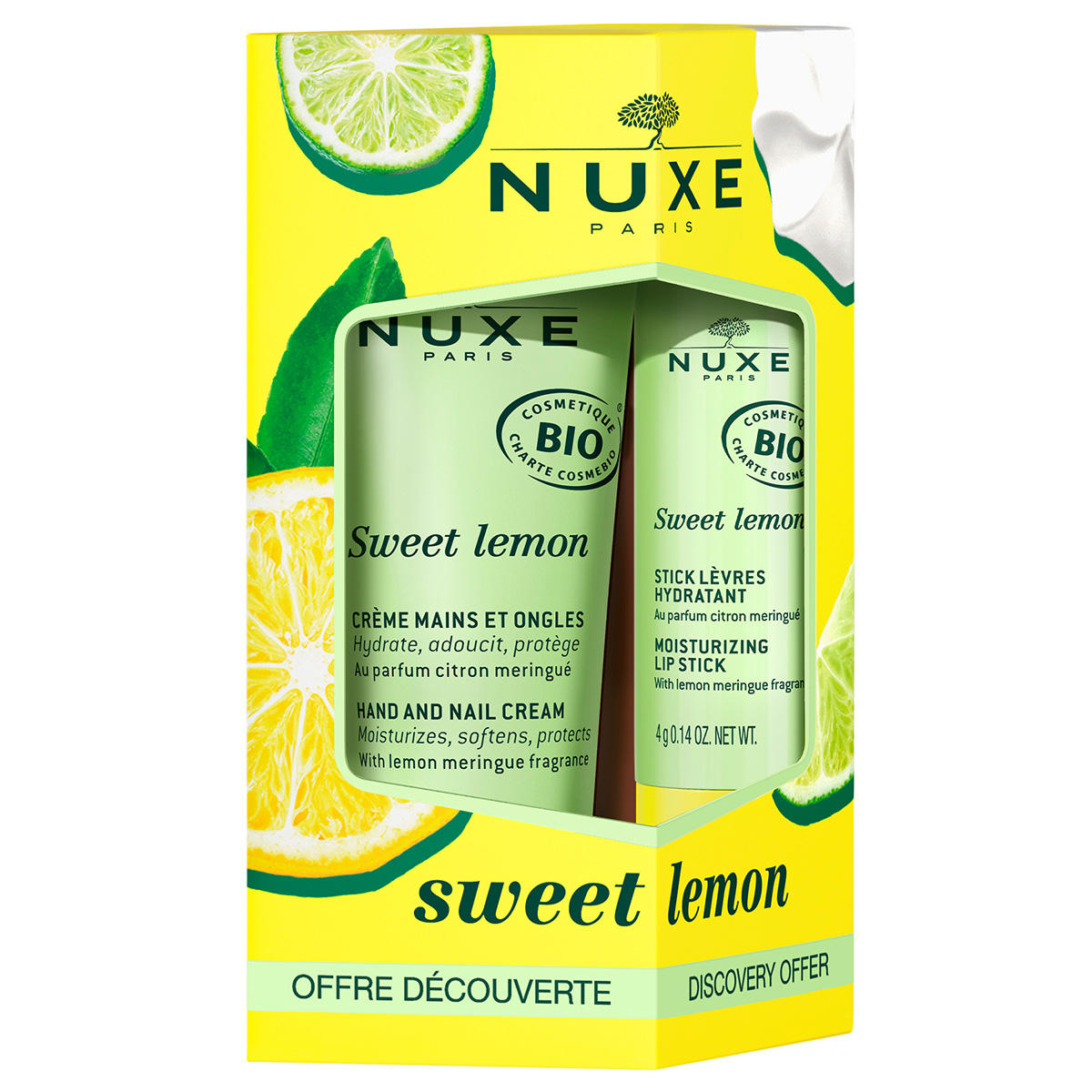 NUXE Duo de soins Sweet Lemon pour les mains et les lèvres