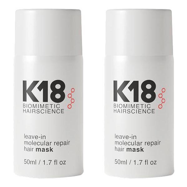 K18 Biomimetic Hairscience Leave-In Molecular Repair Hair Mask Set 2 x 50 ml