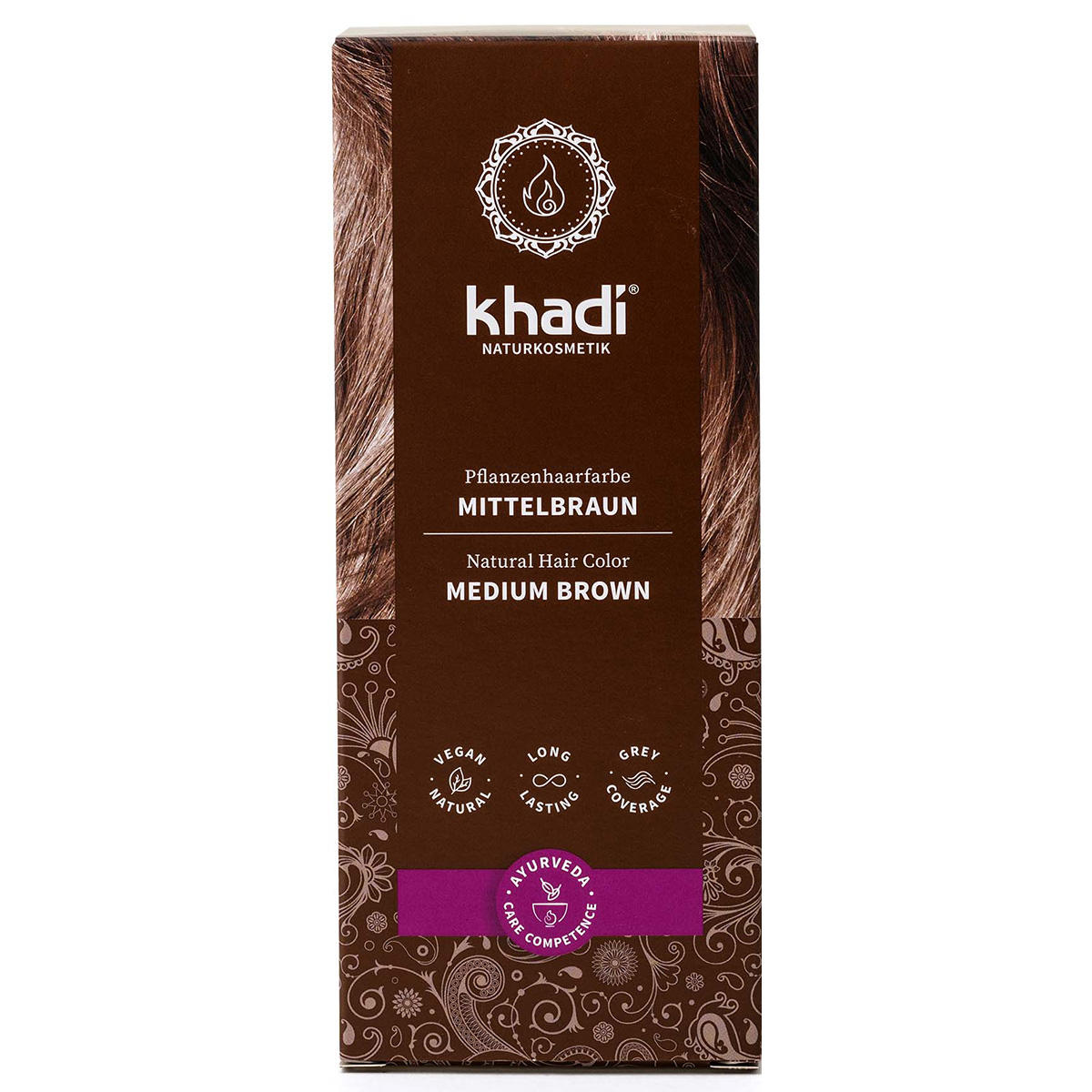khadi Plant haarkleur medium bruin 100 g