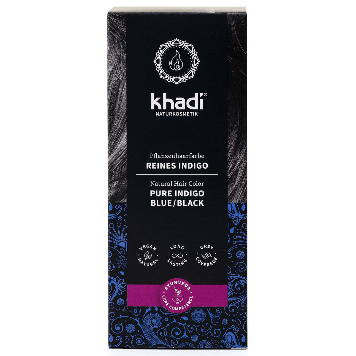 khadi Couleur de cheveux à base de plantes indigo pur 100 g