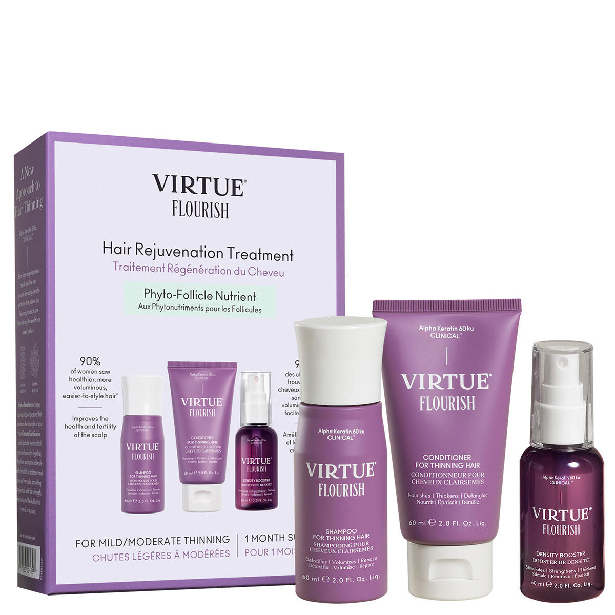 Virtue Flourish Hair Rejuvenation Treatment 1 month supply Set