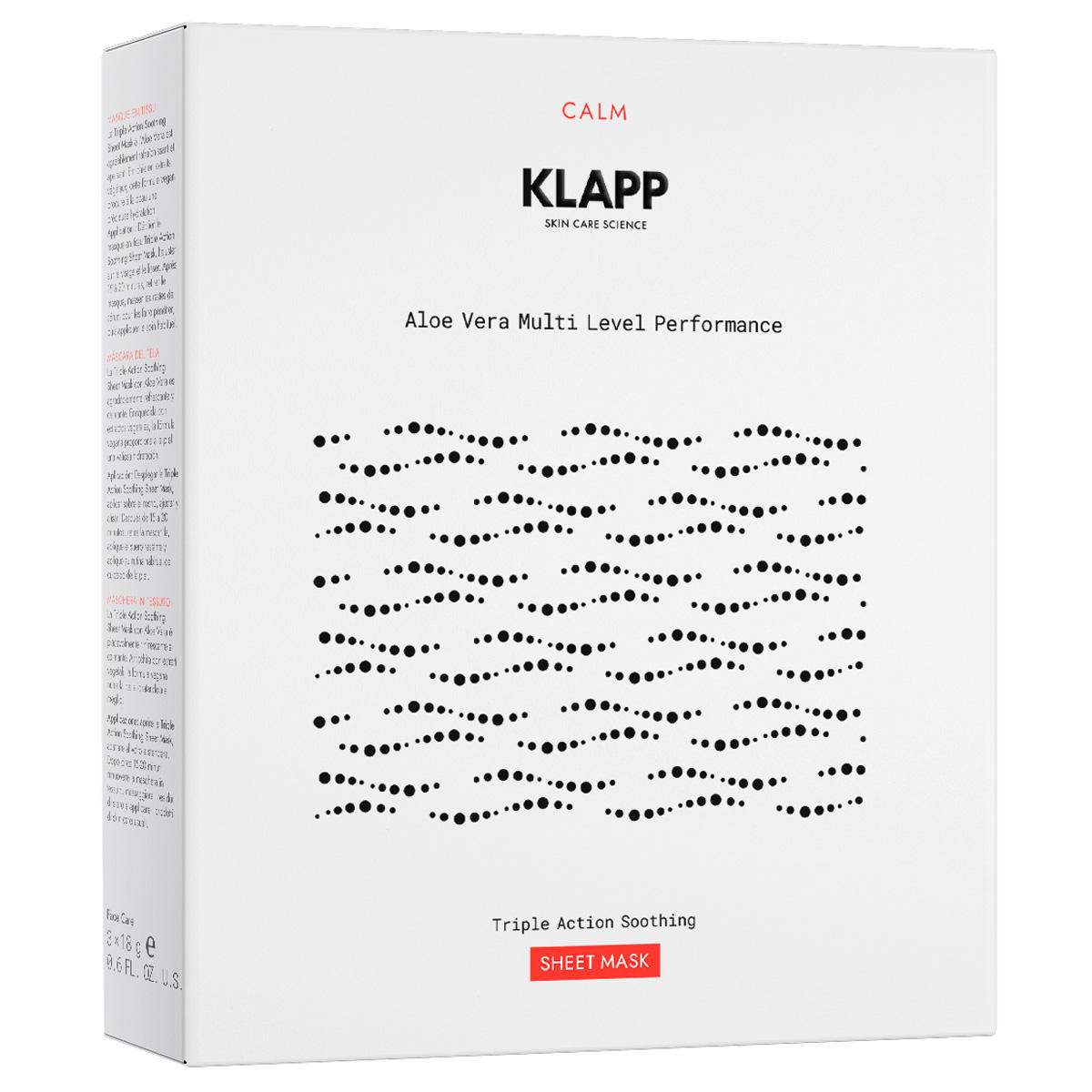 KLAPP Aloe Vera Multi Level Performance Triple Action Soothing Sheet Mask Pro Packung 3 Stück