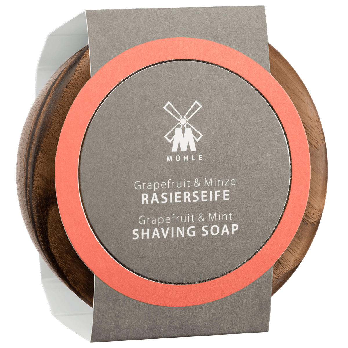 MÜHLE Houten kom met scheerzeep Grapefruit & Munt 65 g
