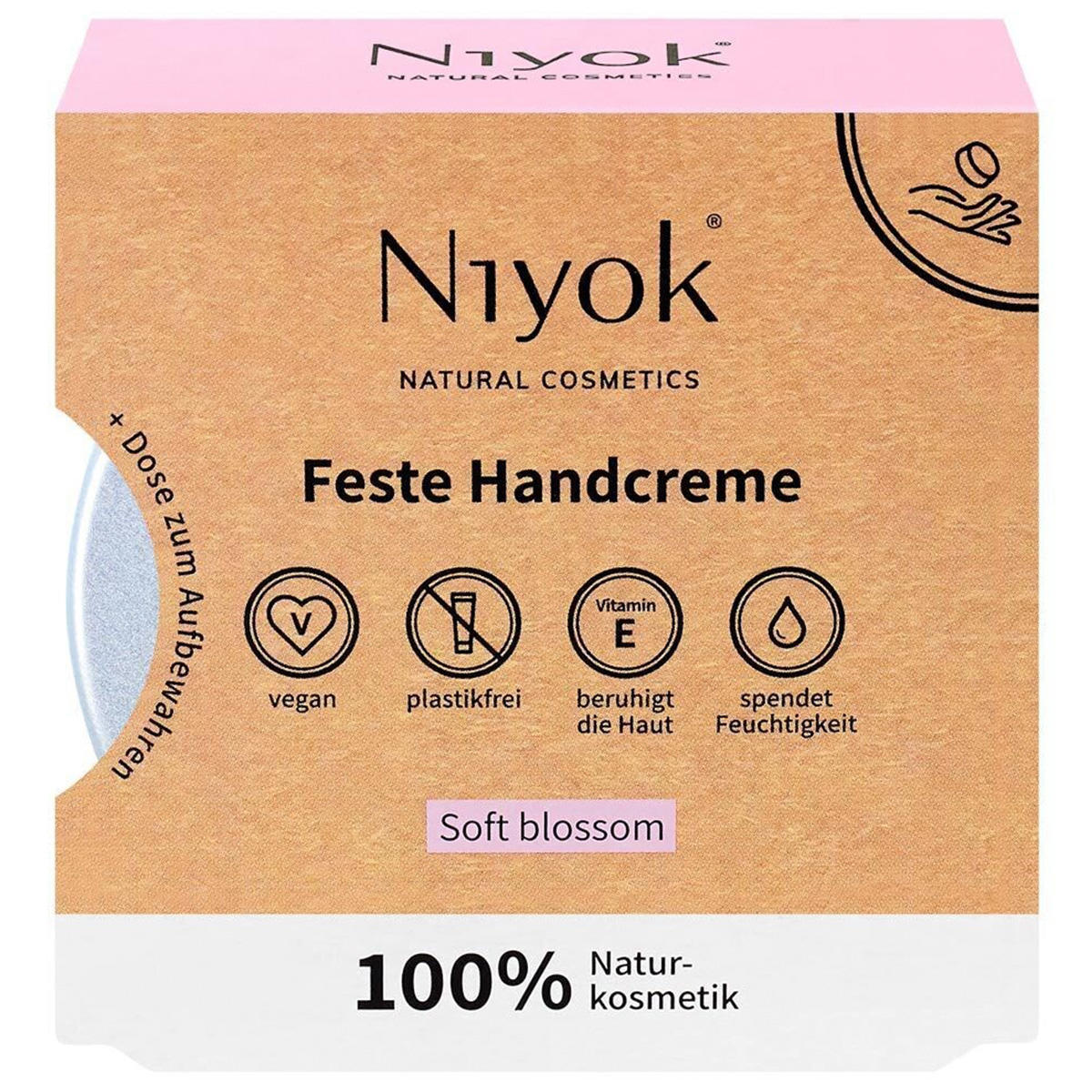 Niyok Crema solida per le mani ai fiori morbidi 50 g
