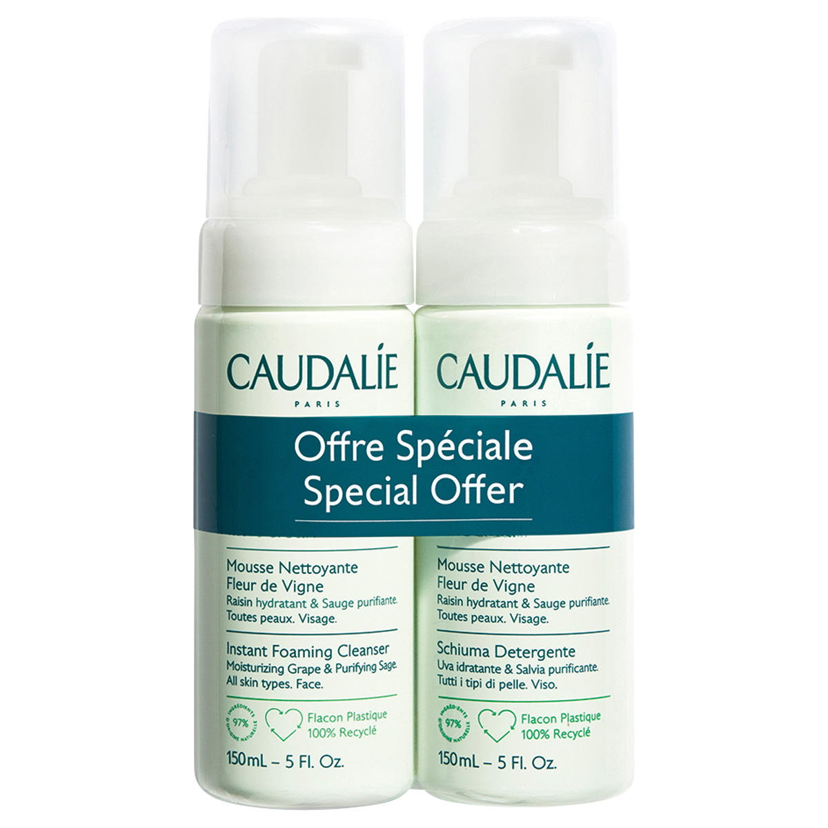 CAUDALIE Vinoclean Mousse nettoyante Duo 300 ml