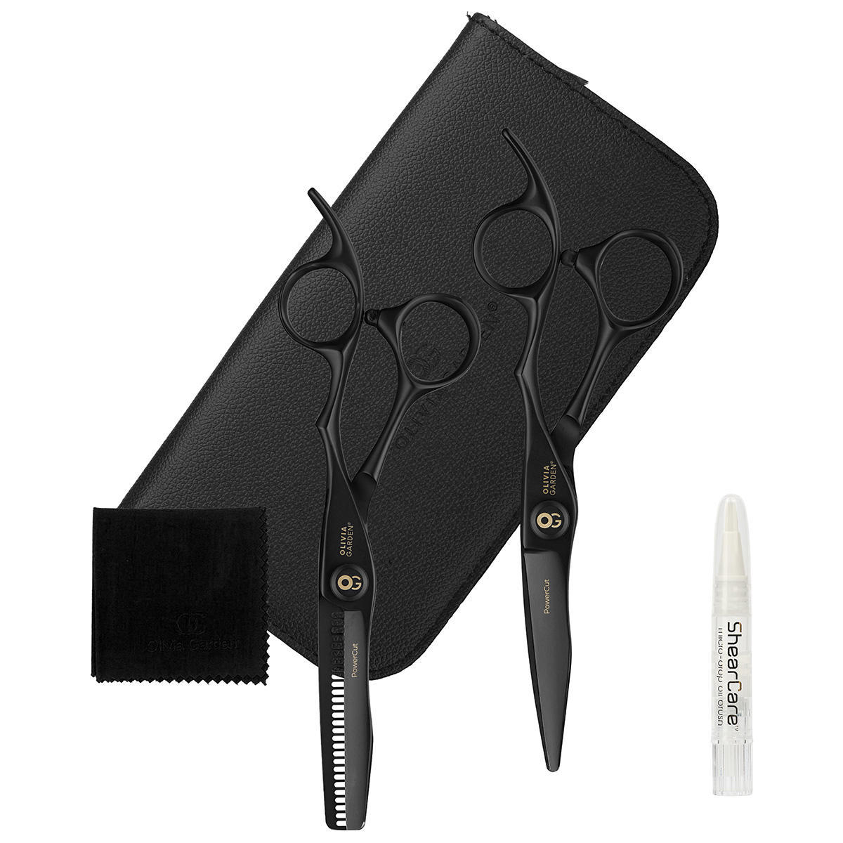 Olivia Garden Powercut Matt Black Scheren Set