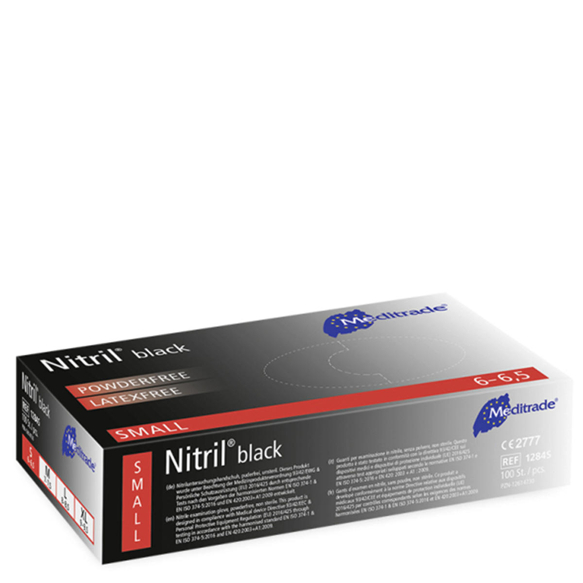 Meditrade Nitril Handschuhe black S 100 Stück Pro Packung