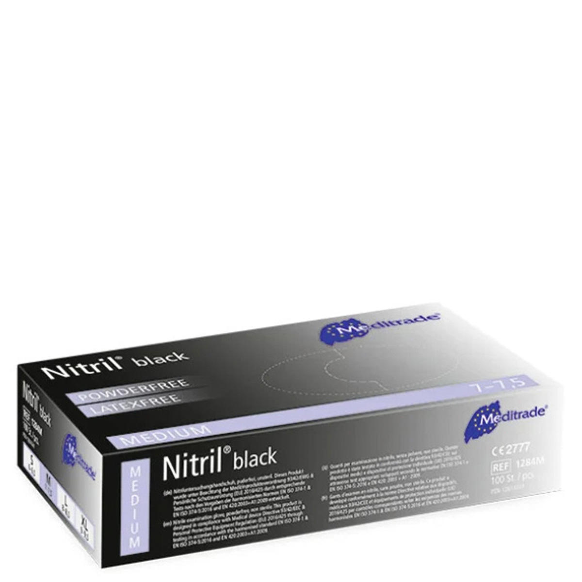 Meditrade Nitril Handschuhe black M 100 Stück Pro Packung
