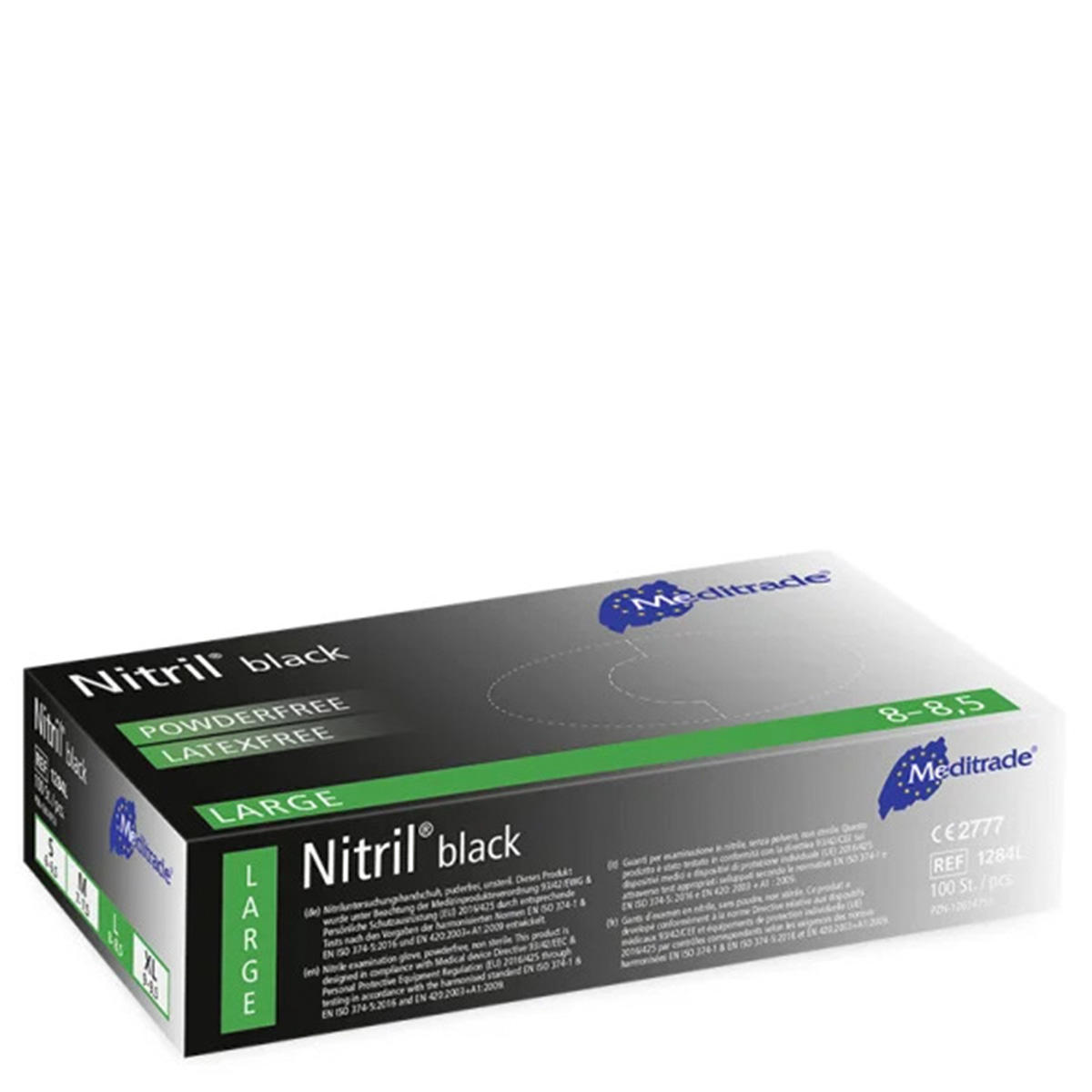 Meditrade Nitril Handschuhe black L 100 Stück Pro Packung