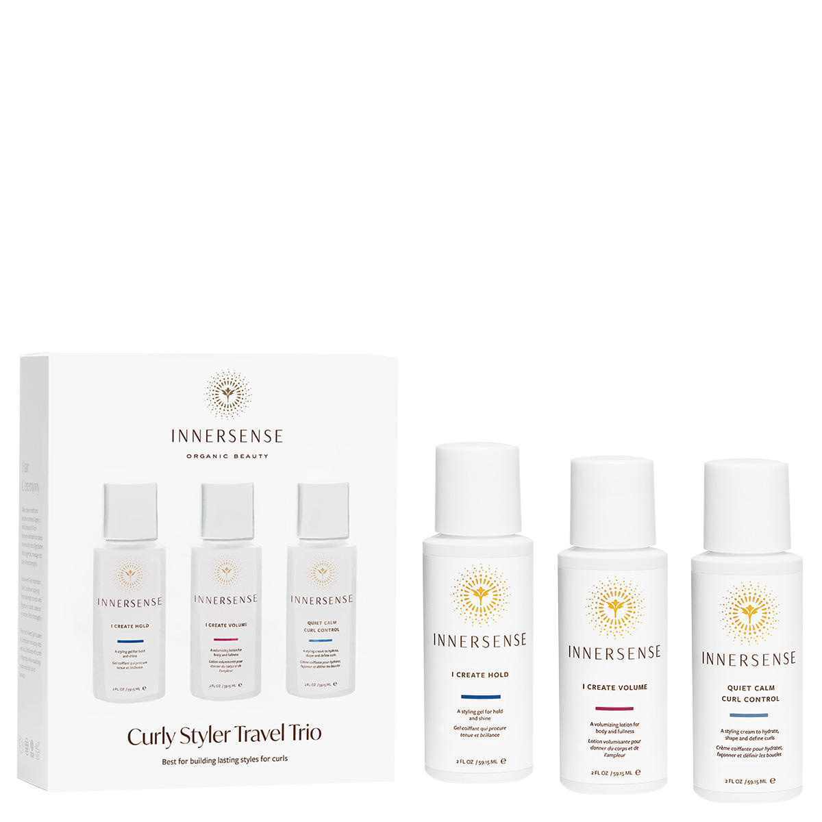 Innersense Organic Beauty Curly Styler Travel Trio 3 x 59,15 ml