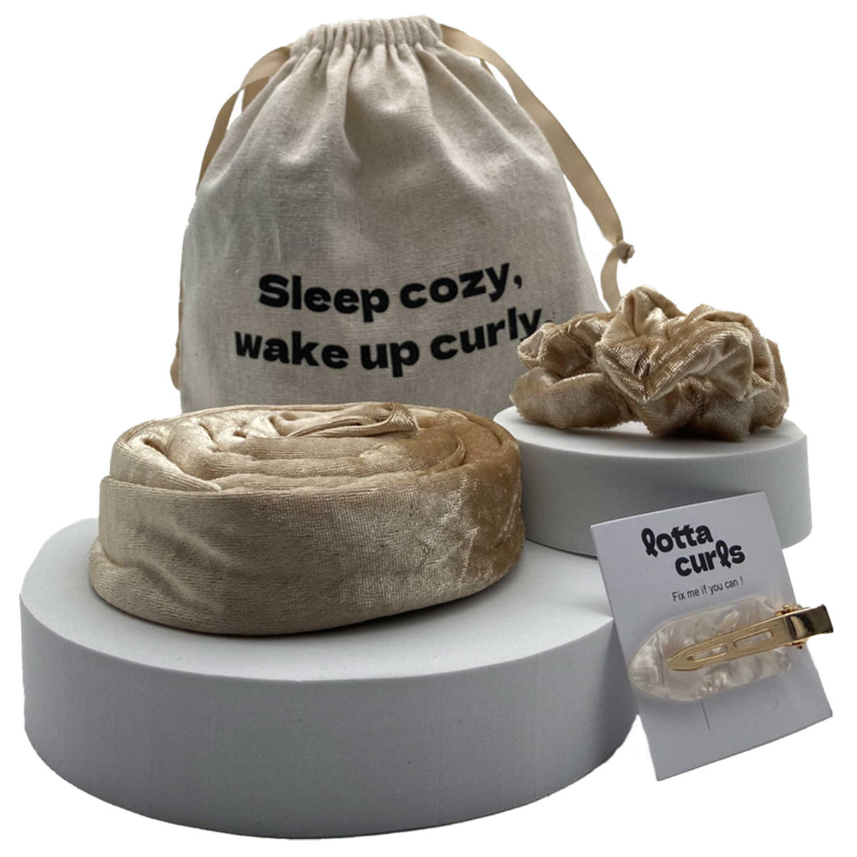 lotta curls Set de Rubans à Boucler Shiny Beige
