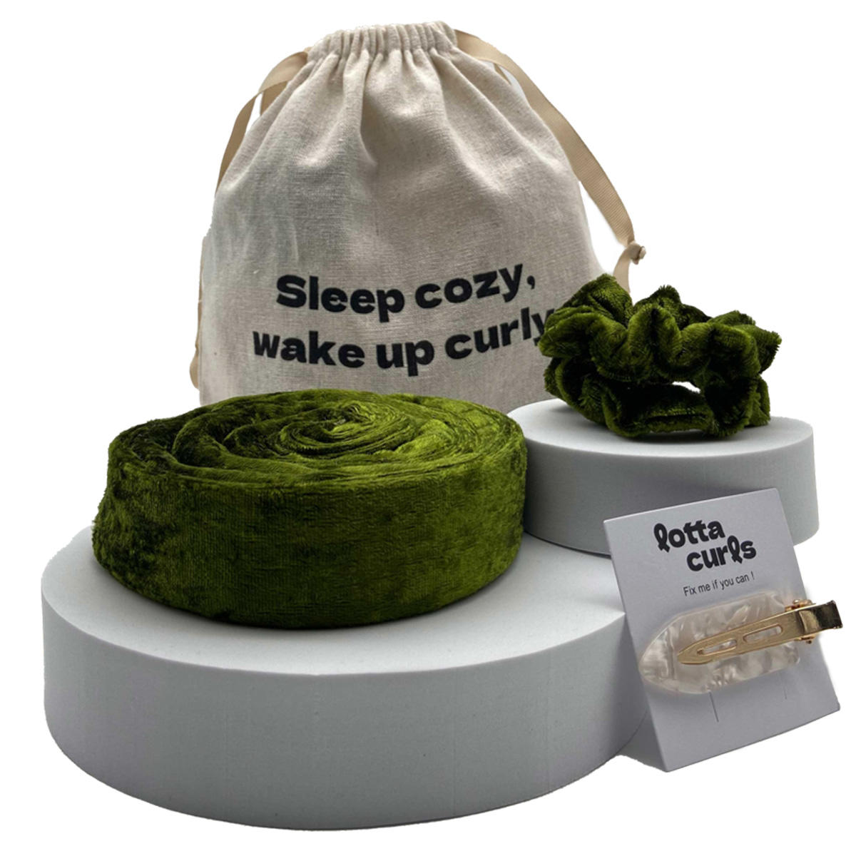 lotta curls Lockenband Set Noble Olive
